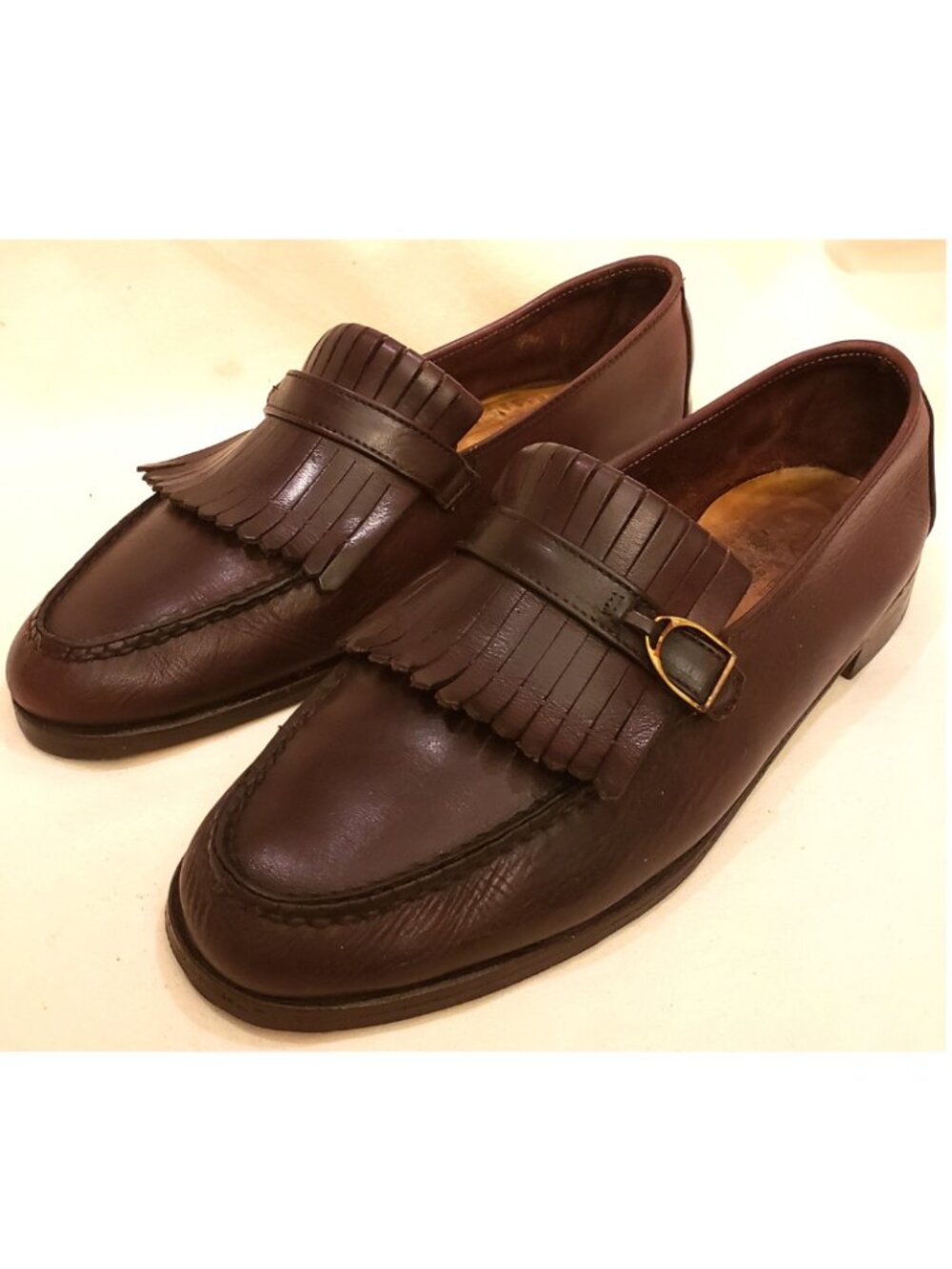 TRAFALGAR Italy Men's Loafers Shoes Size-US~10 Burgundy Leather